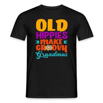 Tout n’est que champignons hippies temporaires - T-shirt homme - noir - Devant - AI Model Male 178 light (178cm)