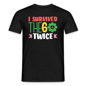 I survived the 60s twice - Men's T-Shirt - black - Front - AI Model Male 178 light (178cm)