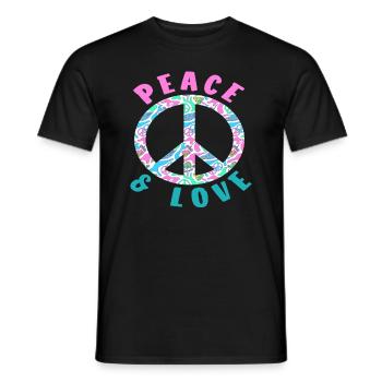 Peace & Love Symbole coloré de la paix - T-shirt homme - noir - Devant - AI Model Male 178 light (178cm)