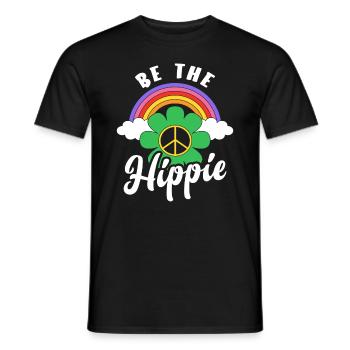 Être le Hippie Signe de Paix Arc-en-ciel Hippie - T-shirt homme - noir - Devant - AI Model Male 178 light (178cm)