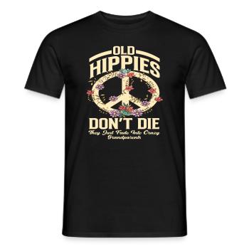 Alte Hippies sterben nicht Großeltern Mann Frauen - Männer T-Shirt - Schwarz - Vorne - AI Model Male 178 light (178cm)