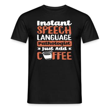 Orthophoniste instantané Il suffit d’ajouter - T-shirt homme - noir - Devant - AI Model Male 178 light (178cm)