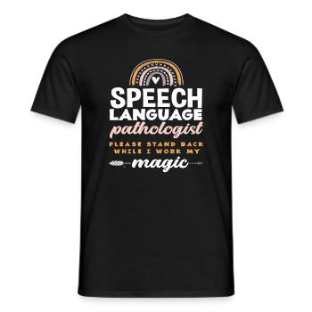 Logopäde Bitte Abstand Halten Während Ich Meine - Männer T-Shirt - Schwarz - Vorne - AI Model Male 178 light (178cm)
