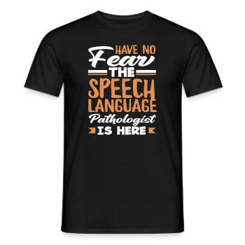 Don't worry, the speech therapist is there - Men's T-Shirt - black - Front - AI Model Male 178 light (178cm)