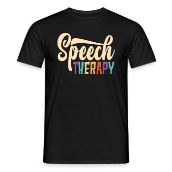 Speech Therapy Bunte Buchstaben - Männer T-Shirt - Schwarz - Vorne - AI Model Male 178 light (178cm)