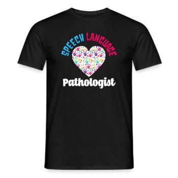 Speech Language Pathologist Heart Handprints - Men's T-Shirt - black - Front - AI Model Male 178 light (178cm)