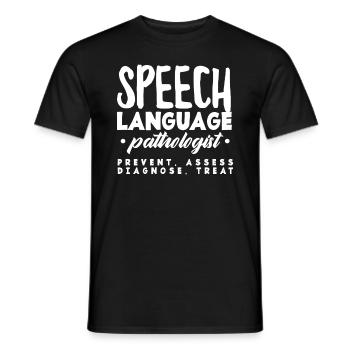 Speech Language Pathologist Prävent Assess - Men's T-Shirt - black - Front - AI Model Male 178 light (178cm)