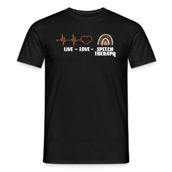 Live Love Orthophonie Battement de cœur Arc-en-ciel - T-shirt homme - noir - Devant - AI Model Male 178 light (178cm)