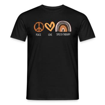 Peace Love Speech Therapy for Speech Therapists - Men's T-Shirt - black - Front - AI Model Male 178 light (178cm)