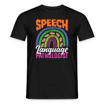 Speech Language Pathologist Regenbogen - Männer T-Shirt - Schwarz - Vorne - AI Model Male 178 light (178cm)