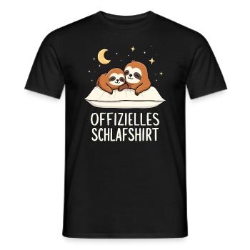 Official Sleep Shirt Sloths Sloth Pair - Men's T-Shirt - black - Front - AI Model Male 178 light (178cm)