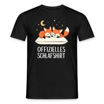 Official Foxes Fox Pair Sleep Shirt - Men's T-Shirt - black - Front - AI Model Male 178 light (178cm)