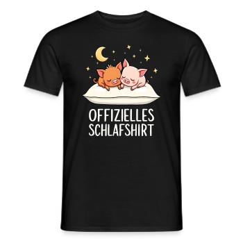 Official Sleep Shirt Pigs Pig - Men's T-Shirt - black - Front - AI Model Male 178 light (178cm)