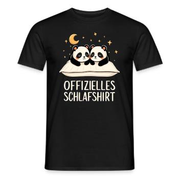 Official Pandas Panda Sleep Shirt Pair - Men's T-Shirt - black - Front - AI Model Male 178 light (178cm)
