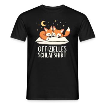 Offizielles Schlafshirt Wüsten Fennek Fuchs Paar - Männer T-Shirt - Schwarz - Vorne - AI Model Male 178 light (178cm)