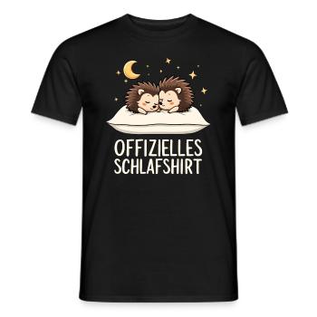 Official Sleeping Shirt Hedgehog Pair - Men's T-Shirt - black - Front - AI Model Male 178 light (178cm)