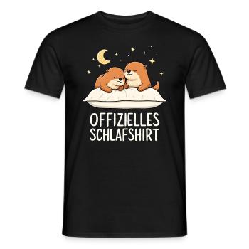 Chemise de nuit officielle Sea Otter Otter Pair - T-shirt homme - noir - Devant - AI Model Male 178 light (178cm)