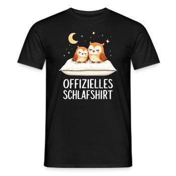 Offizielles Schlafshirt Eulen Eule Paar - Männer T-Shirt - Schwarz - Vorne - AI Model Male 178 light (178cm)