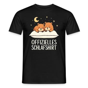 Official Sleep Shirt Capybaras Capybara Pair - Men's T-Shirt - black - Front - AI Model Male 178 light (178cm)