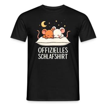 Official Sleep Shirt Mice Mouse Pair - Men's T-Shirt - black - Front - AI Model Male 178 light (178cm)