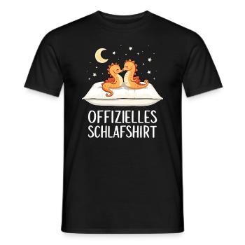 Official Seahorse Sleep Shirt Seahorse Pair - Men's T-Shirt - black - Front - AI Model Male 178 light (178cm)