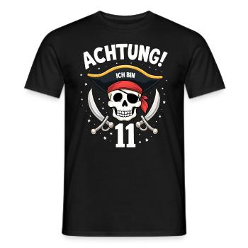 11ème anniversaire Pirate Cadeau Garçons Garçons - T-shirt homme - noir - Devant - AI Model Male 178 light (178cm)