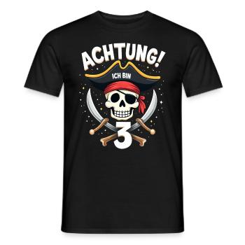 3ème anniversaire Pirate Cadeau Garçons Garçons - T-shirt homme - noir - Devant - AI Model Male 178 light (178cm)