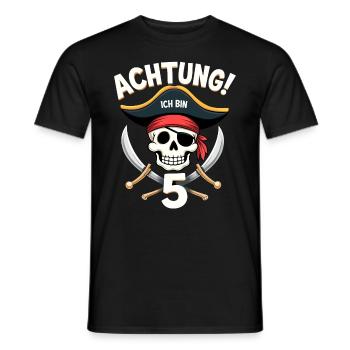 5ème anniversaire Pirate Cadeau Garçons Garçons - T-shirt homme - noir - Devant - AI Model Male 178 light (178cm)