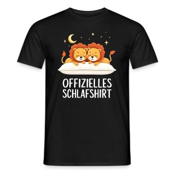 Official Sleep Shirt Lion Lion Pair - Men's T-Shirt - black - Front - AI Model Male 178 light (178cm)