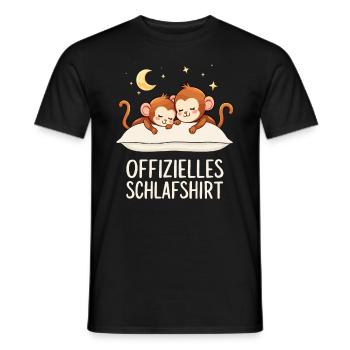 Official Sleep Shirt Monkey Monkey Pair - Men's T-Shirt - black - Front - AI Model Male 178 light (178cm)