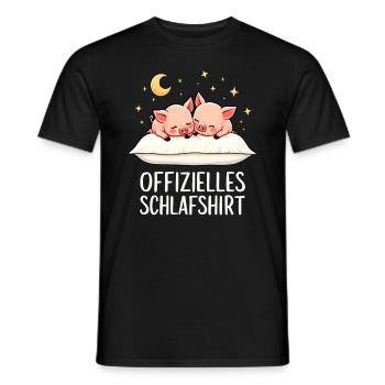 Official Sleep Shirt Pigs Pig Pair - Men's T-Shirt - black - Front - AI Model Male 178 light (178cm)