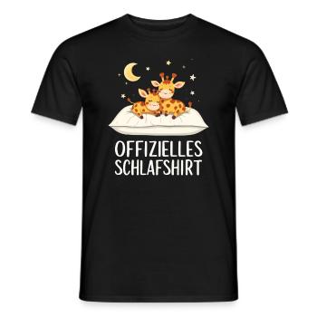 Chemise de nuit officielle Girafe Girafe Couple - T-shirt homme - noir - Devant - AI Model Male 178 light (178cm)