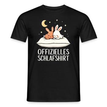 Offizielles Schlafshirt Hasen Hase Paar - Männer T-Shirt - Schwarz - Vorne - AI Model Male 178 light (178cm)
