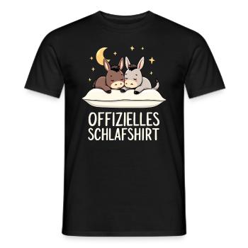 Official Sleep Shirt Donkey Pair - Men's T-Shirt - black - Front - AI Model Male 178 light (178cm)