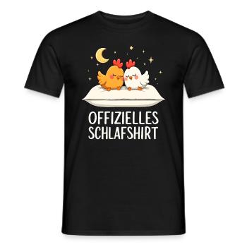 Official Sleep Shirt Chickens Chicken Pair - Men's T-Shirt - black - Front - AI Model Male 178 light (178cm)