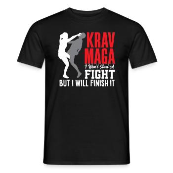 Krav Maga Femme Défense Arts Martiaux - T-shirt homme - noir - Devant - AI Model Male 178 light (178cm)