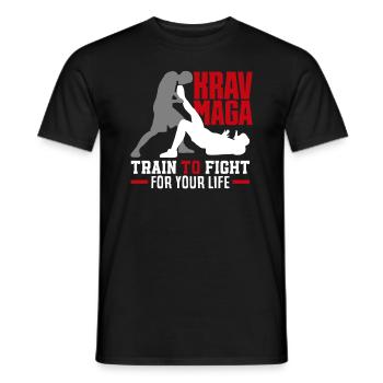 Krav Maga Training Martial Arts - Men's T-Shirt - black - Front - AI Model Male 178 light (178cm)