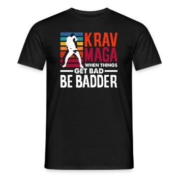 Krav Maga Retro Fighting Sport Défense - T-shirt homme - noir - Devant - AI Model Male 178 light (178cm)