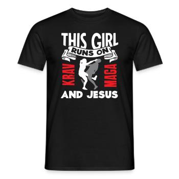Krav Maga Martial Arts Girls - Men's T-Shirt - black - Front - AI Model Male 178 light (178cm)