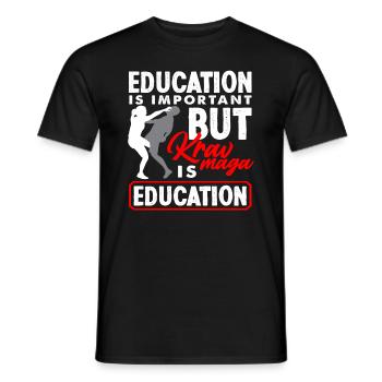 Krav Maga Women's Self Defense - Men's T-Shirt - black - Front - AI Model Male 178 light (178cm)