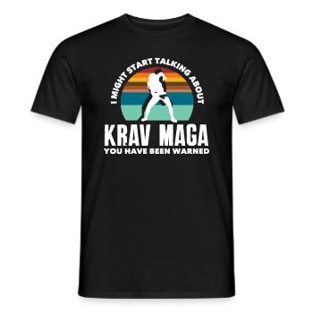 Krav Maga Hobby Passion Sportswoman - Men's T-Shirt - black - Front - AI Model Male 178 light (178cm)