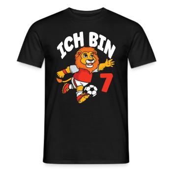 Funny Lion Football I' Children's Birthday - Men's T-Shirt - black - Front - AI Model Male 178 light (178cm)