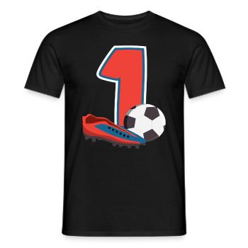 Football Anniversaire 1 an Enfants Fête d’anniversaire - T-shirt homme - noir - Devant - AI Model Male 178 light (178cm)