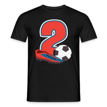 Fête d’anniversaire des enfants de football 2 ans - T-shirt homme - noir - Devant - AI Model Male 178 light (178cm)