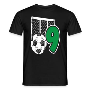 Football Birthday 9-Year Children's Birthday Party - Men's T-Shirt - black - Front - AI Model Male 178 light (178cm)