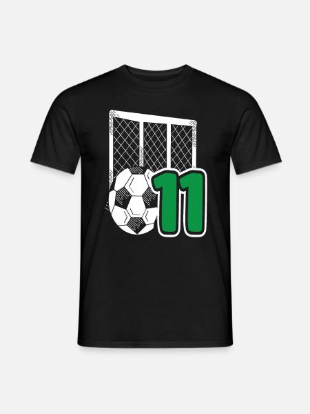 Fußball Geburtstag 11-Jährige Kindergeburtstag - Männer T-Shirt - Schwarz