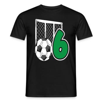 Fête d’anniversaire des enfants de football de 6 ans - T-shirt homme - noir - Devant - AI Model Male 178 light (178cm)