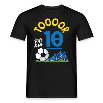 Goal Football I'm 10 Children's Birthday - Men's T-Shirt - black - Front - AI Model Male 178 light (178cm)