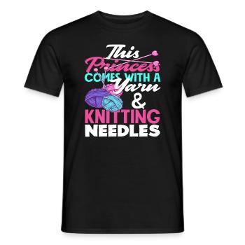 Diese Prinzessin Mit Garn Und Stricknadeln - Männer T-Shirt - Schwarz - Vorne - AI Model Male 178 light (178cm)