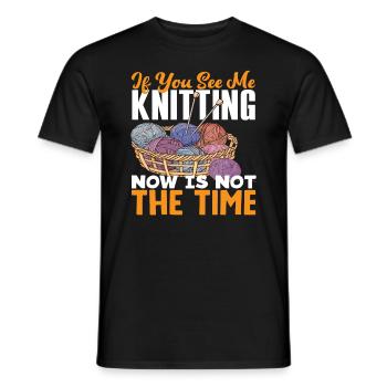 If you don't see me knitting now - Men's T-Shirt - black - Front - AI Model Male 178 light (178cm)